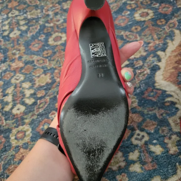Balenciaga Red Leather Heels Size 39 - Picture 4 of 5
